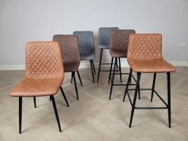 PU Leather Kitchen Armless Breakfast Bar Stools & Dining Chairs - 3 Colour