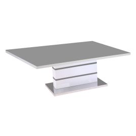 Crediton Grey Glass Top Coffee Table with High Gloss Frame - White
