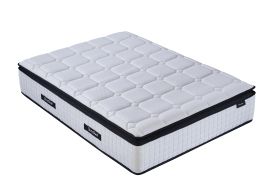 FENIXOR Single Pocket Sprung Mattress 2000 Springs - White with Black