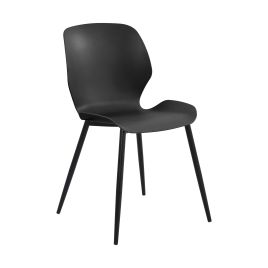 VERO Set of 2 Plastic Kitchen Chairs - Black