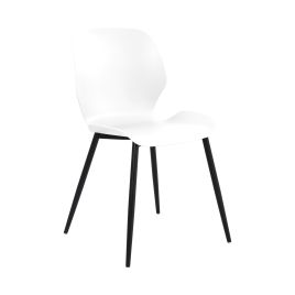VERO Set of 2 Plastic Kitchen Chairs - White