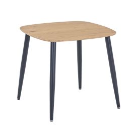NEXO Square Dining Table with Light Oak Top - Oak and Black