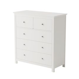 FAYRA White Chest of Drawers - Medium-sized, 5 Drawers