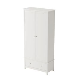 Wardrobe - FAYRA 2 Door 1 Drawer Wardrobe White 90cm