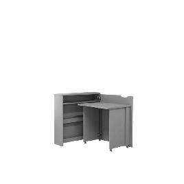 Office Desk - WILLA Convertible Hidden Desk Right Side Grey 90cm