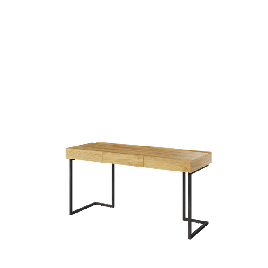 Office Desk - BARCENA Computer Desk Oak Hickory 150cm