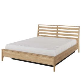 Kingsize Bed - CLASSIQUE EU Ottoman Bedframe with Underbed Storage - Oiled Oak