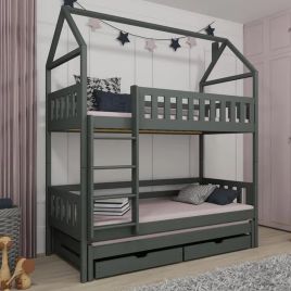 Bunk Bed - STACKWELL Bedframe without Mattress - Graphite