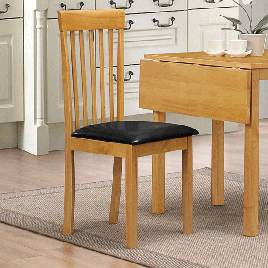 Brighton Dining Chair in Oak Finish with PU Seating - Set of 2