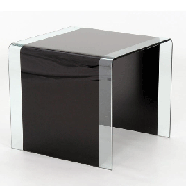 Maldon Black Tempered Glass Lamp Table - Square