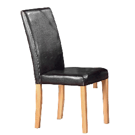Erewash Leather Effect Dining Chair Set of 2 - Black
