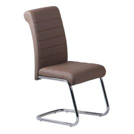 Axminster Leather Effect Dining Chairs 2 Pieces - Brown