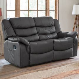 2 Seater Sofa - THERALUX Leather Recliner Sofa - Grey