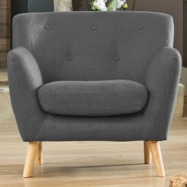 Armchair - ELVERRA Fabric Chair Light Legs - Dark Grey