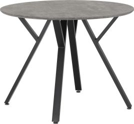 Athens Round Dining Table - Concrete Effect Black