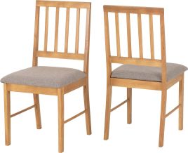 Austin Chair (Box of 2) - Oak Effect Grey Fabric