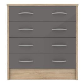 BLACKPOOL Grey Chest of Drawers - Medium-sized, 4 Drawers
