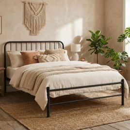 Double Bed - BAXTER 4ft6 Metal Bedframe - Black
