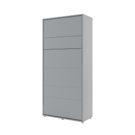 ArtNest Vertical Wall Bed 90cm with Shelf - Grey Matt