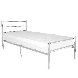 Hirwaun 3ft Single Metal Bed Frame with Central Legs Support in Silver