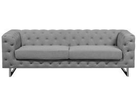 3 Seater Fabric Sofa Grey VISSLAND