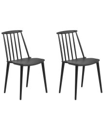Set of 2 Dining Chairs Black VENTNOR