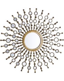 Metal Sunburst Wall Mirror 70cm Gold