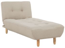 Fabric Chaise Lounge Beige ALSTEN