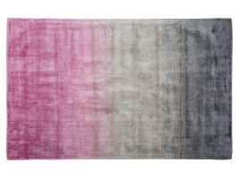 Viscose Rug 140x200cm Grey and Pink