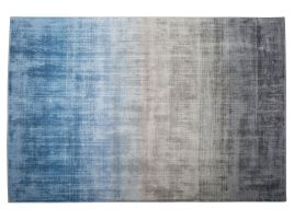 Viscose Rug 140x200cm Grey and Blue
