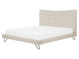 Fabric EU King Size Bed Beige LANNION
