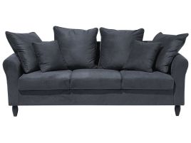 3 Seater Velvet Sofa Grey BORNHOLM