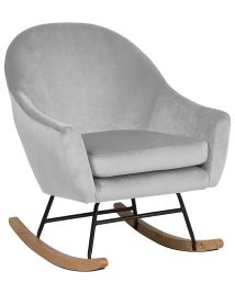 Velvet Rocking Chair Light Grey OXIE