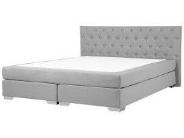 Fabric EU Super King Divan Bed Light Grey DUCHESS