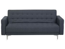 3 Seater Fabric Sofa Bed Dark Grey ABERDEEN