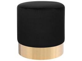 Velvet Pouffe Black SOPHIA