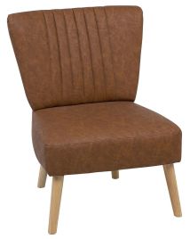 Faux Leather Armchair Golden Brown VAASA