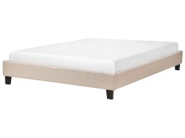 Fabric EU Double Size Bed Beige ROANNE