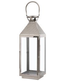 Steel Candle Lantern 55 cm Silver BALI
