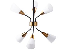 6 Light Metal Pendant Lamp White AROYO