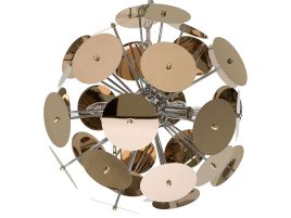 4 Light Metal Pendant Lamp Copper ZAMBEZI