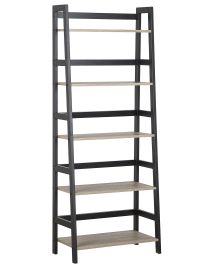Ladder Shelf Light Wood and Black CROYDON