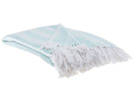 Cotton Blanket 130 x 160 cm Mint Green TANGIER
