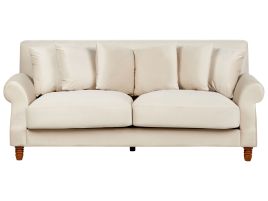 3 Seater Velvet Sofa Off-White EIKE