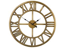 Iron Skeleton Wall Clock 61cm Gold