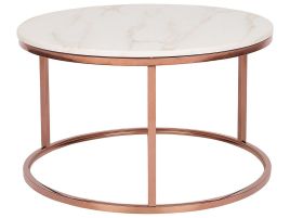 Marble Effect Coffee Table Beige with Copper CORAL