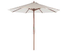 Garden Parasol âŒ€ 2.6 m Beige and White FERENTILLO