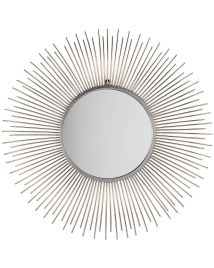 Metal Sunburst Wall Mirror 80cm Silver