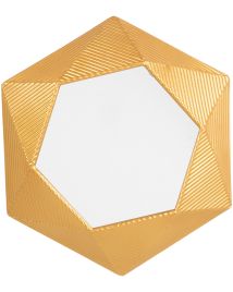 Hexagonal Metal Wall Mirror 60x51cm Gold