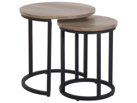 Nest of 2 Tables Dark Wood DIXIE